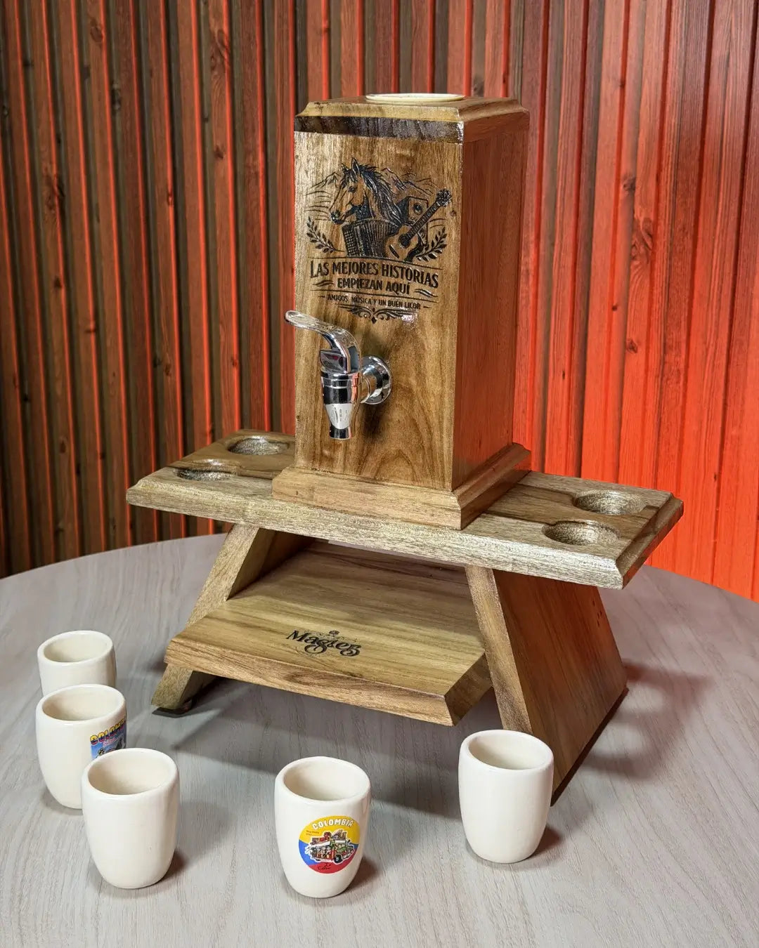 Dispensador de licor Premium - Porta copas incluido